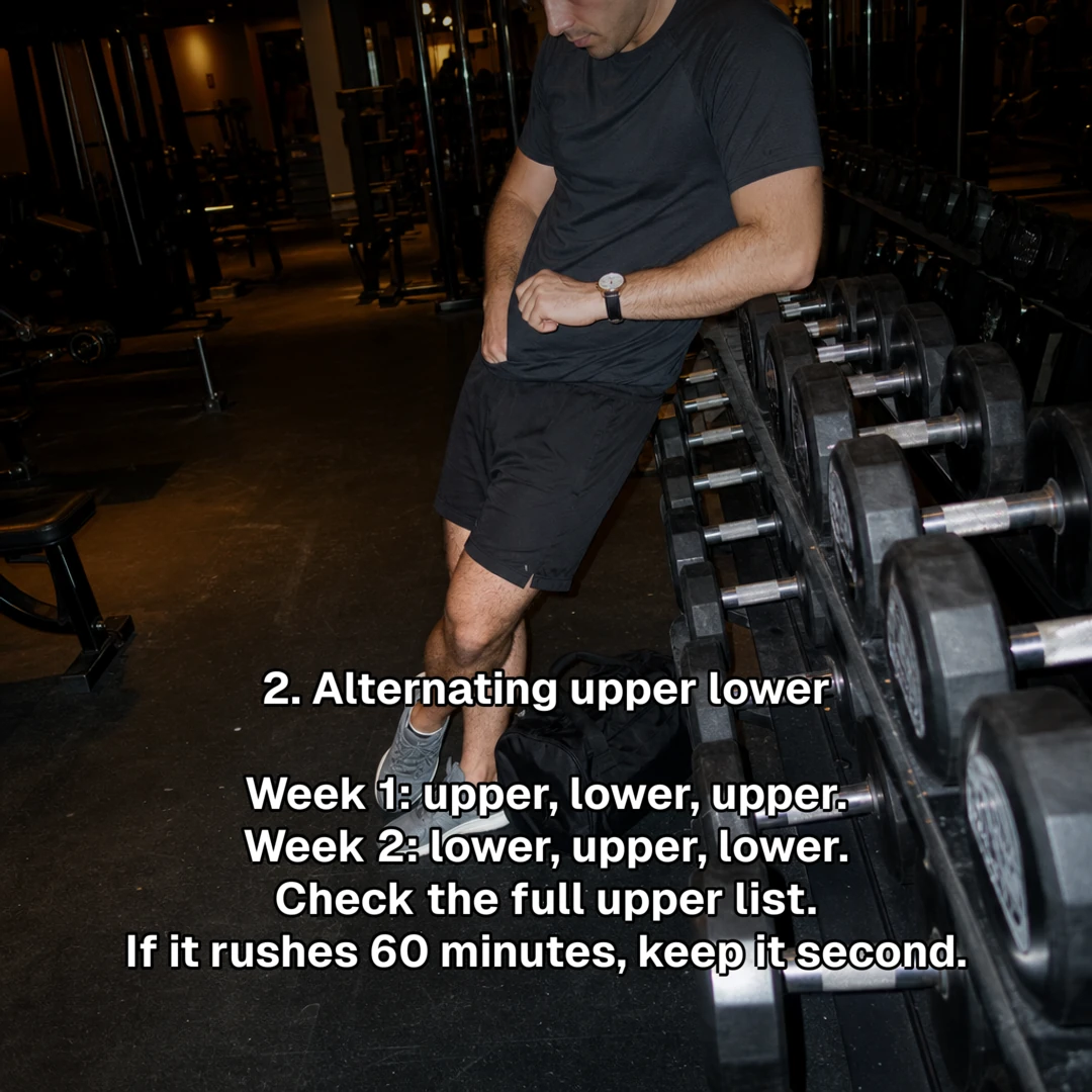 Generated GymStreak slideshow slide explaining the repeatable workout split.