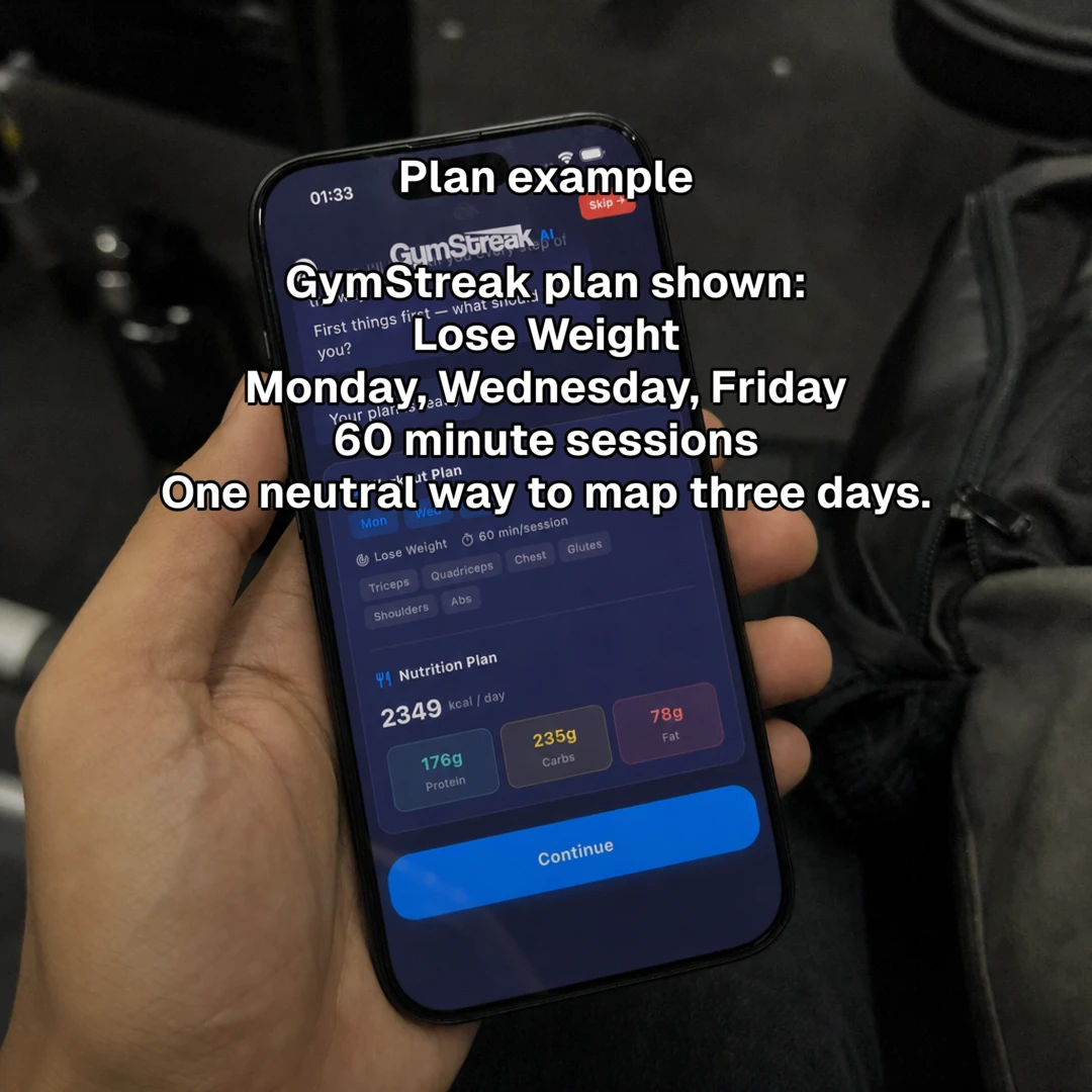 Generated GymStreak slideshow slide containing a real GymStreak app screen.