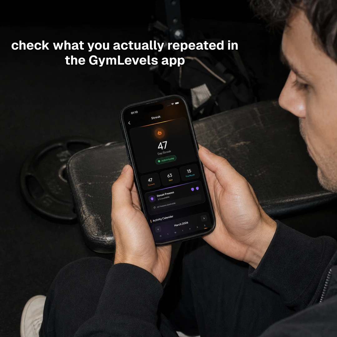 Slide 9 of 10: Check what you actually repeated in the GymLevels app.